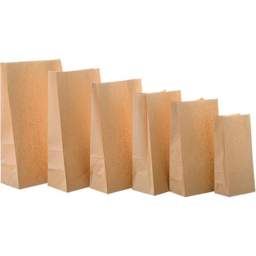 20pcs White Kraft Paper Bag Gift Bags Packing Biscuits Food Bread Cookie Nuts Snack Baking Package Takeout Eco-friendly Bag