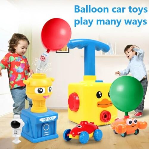 2020 Power Balloon Launch Tower Toy Puzzle Fun Education Inertia Air Power Balloon Car Science Experimen Toy for Children Gift
