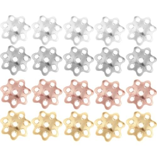 5 Pieces Bead End Caps Flower Beads Flower Cap for DIY Bracelet Necklace Jewelry Making Findings