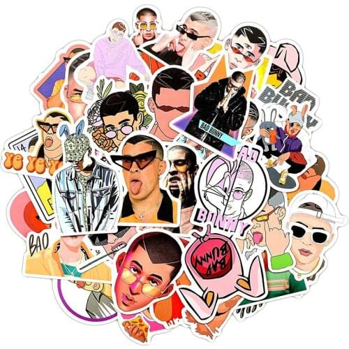 50Pcs/Set Bunny Rapper Decal Aesthetic Stickers Waterproof Suitcase Water Bottle Skateboard Guitar Decoration for Adult Kids