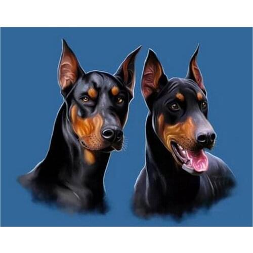 Cute Animal Diamond Painting Doberman Cross Stitch Diy 5d Diamond Embroidery Mosaic Picture Rhinestone Home Decoration