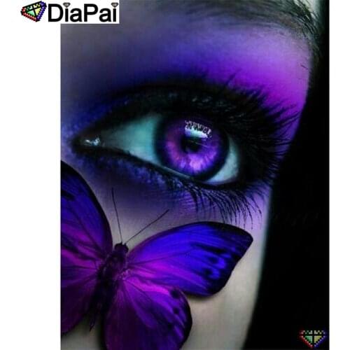 DIAPAI 5D DIY Diamond Painting 100% Full Square/Round Drill "Eye butterfly" Diamond Embroidery Cross Stitch 3D Decor A23349