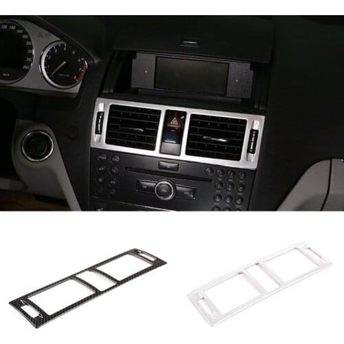 Car Central Control Air Conditioning Air Outlet Frame Stickers Fit For Mercedes Benz C Class W204 2007-2010 Auto Accessories