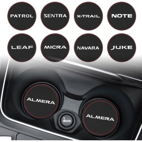 Vehicle Water Cup Bottle Holder Anti-slip Pad Mat Car Cup Anti Slip for Nissan X-trail sentra NOTE JUKE Patrol Car Accessories