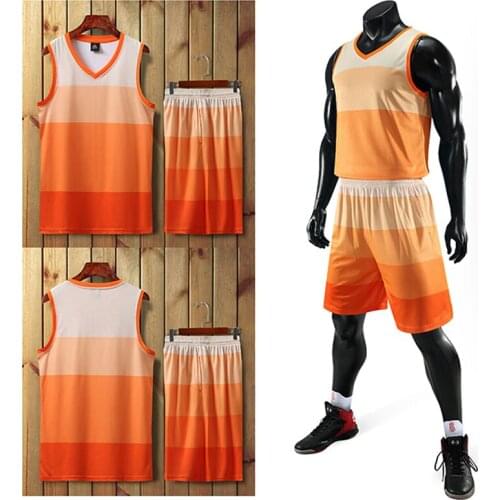 Kid Men Gradient Basketball Jerseys Sets, College Basketball Shirt Uniforms , Cheap Basketball kits Suit Side Pockets Customized