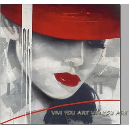 Large Cuadros handpainted Women Portrait Oil Painting Home Decor For bedroom Canvas Decorative Wall Art Picture For Living Room