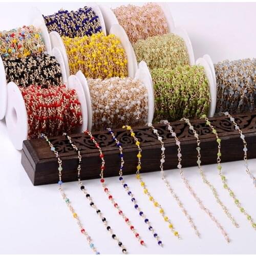 1meter/lot Gold Necklace Cable Beads Chain Bead Jewelry Chains Bulk for Jewelry Making Components DIY Handmade Crafts Materials