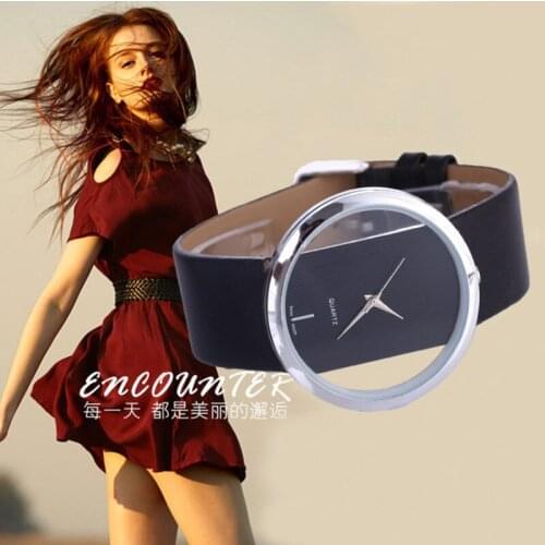 Top Leather Quartz Watch Lady Watches Women Luxury Antique Stylish Round Dress Watch Relogio Feminino Montre Femme