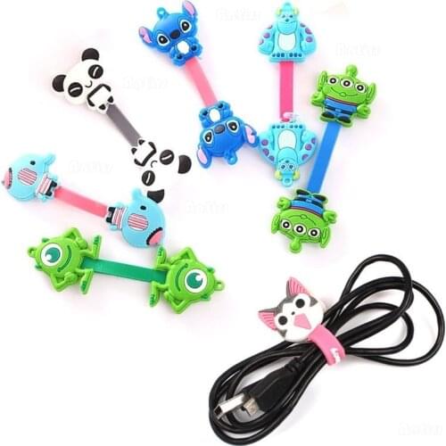 Cartoon Cable Organizer Bobbin Winder Protector Wire Cord Management Marker Holder Cover For Earphone iPhone Sansung MP3 USB