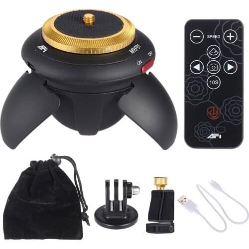 MRP01 360 Rotation Time Lapse Mini Electric Panorama Head Tripod Head for GoPro Action Camera for Selfie Stick Smartphones