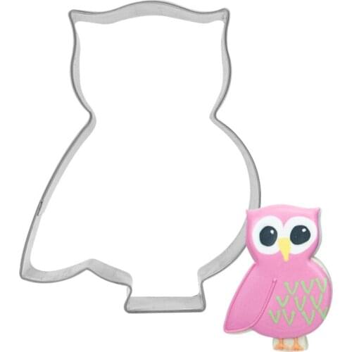 ANGRLY Stainless Steel Cookie Cutter Owl Shape Biscuit Mould Cake Decor Cookie Egg Tools Cutter Pancake Mould Biscuit
