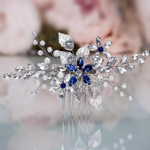 Hair Comb Hair Accessories For Women Rhinestone Flower Hair Jewelry Elegant Pearl Women Hair Jewelry Bride Accessories