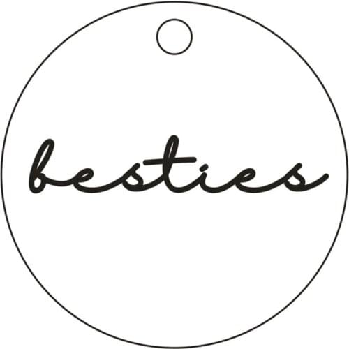 Delicate Besties Inspired Necklace Simple inspirational Disc Pendant Necklace Jewelry 15mm ,18inch