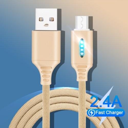 Micro USB Type C Charger Cable Smartphone Charging Wire LED USB C Sync Data Cord For Xiaomi 11 10 Huawei P40 P30 Redmi Note 9s 8