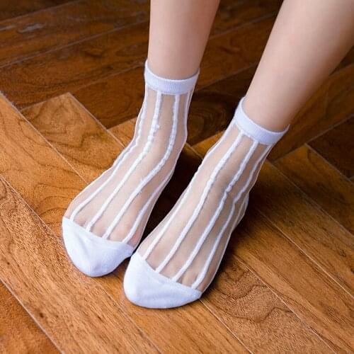 Women Lace Ruffle Ankle Sock Soft Comfy Sheer Silk Cotton Elastic Mesh Knit Frill Trim Transparent Womens Socks Hot 2021