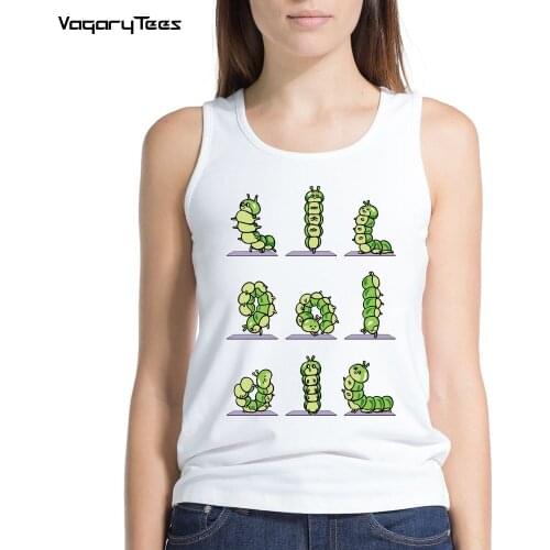 Summer Camisole Caterpillar insect exercise yo ga Fitness Womens Lovely Vest Novelty Workout Casual Cute Tank Tops