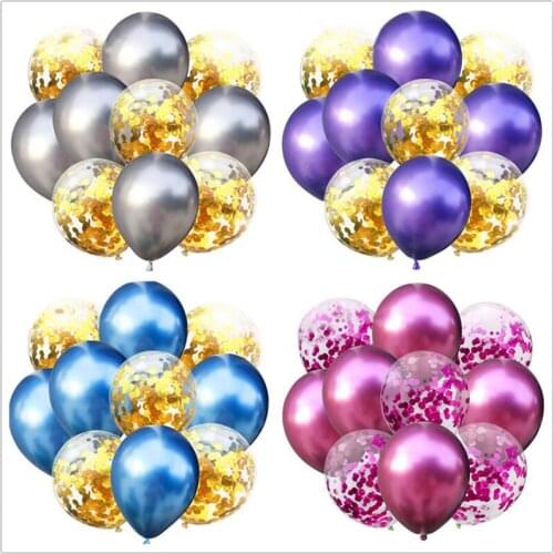 Metallic Balloons Stand Rose Gold Blue Ballon Marriage Wedding Happy Birthday Latex Metal Chrome Balloon Arch Air Helium Globos