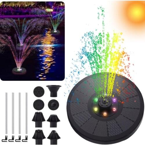 Mini Solar Powered Water Floating Fountain Pump Waterfall for Bird Baths Pond Swimming Pools Garden Backyard Decoration