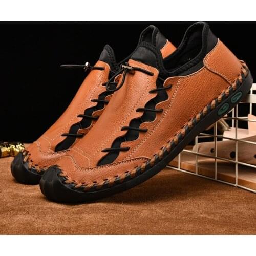 Fashionable Mens Shoes New Driving Mens Shoes No Shoelaces Trendy Casual Mens Leather Shoes Travel Black Sports Mens Shoes