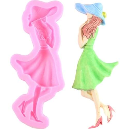 Fashion Lady Silicone Mold ​Girl Polymer Clay Candy Molds Chocolate Making Moulds Cupcake Topper Fondant Cake Decorating Tools