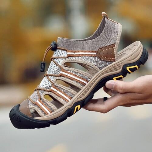 Summer Work Shoes Summer Slipper Massage Sneakers Men Mens Slippers Leather Shoes Sandals Male Beach Sandals&slippers