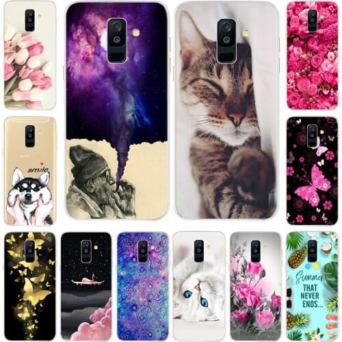 Soft Silicone Case For Samsung A6 Plus 2018 Case Cover A605 A605F Cute Cartoon Capas For Samsung Galaxy A6 Plus 2018 Phone Case