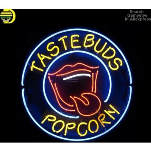 Neon Sign For Taste Bud Popcorn Tongue Cherries Home Decoration Wall Light Inside Neon Ribbon Room Decor Lamp For Wall Night