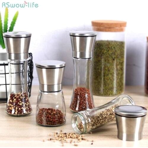 Stainless Steel Pepper Grinder Spice Jars Seasoning Bottle Salt And Pepper For Kitchen Supplies Seasoning Tool