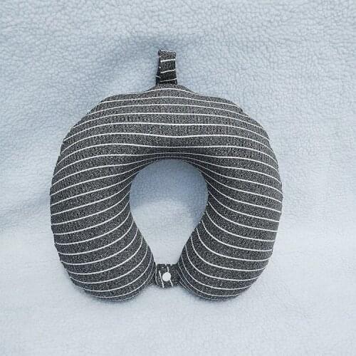New Arrival U-shaped Memory Pillow Striped Knit Neck Cosy Travel Support Headrest for Adults and Children Office Car Airplane