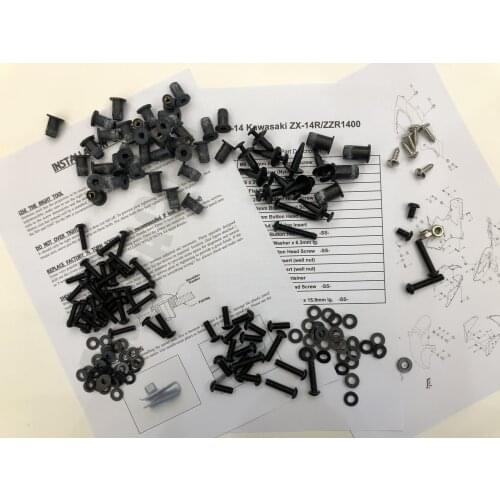 Fairings Screws Fastener Clips For Kawasaki ZX-14R ZZ-R1400 2006 2007 08 09 2010 2011 Bolt Kit Hardware Fastener Kits Nuts Bolts