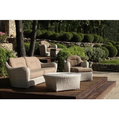 Autumn arrival all weather white synthetic rattan round outdoor furniture