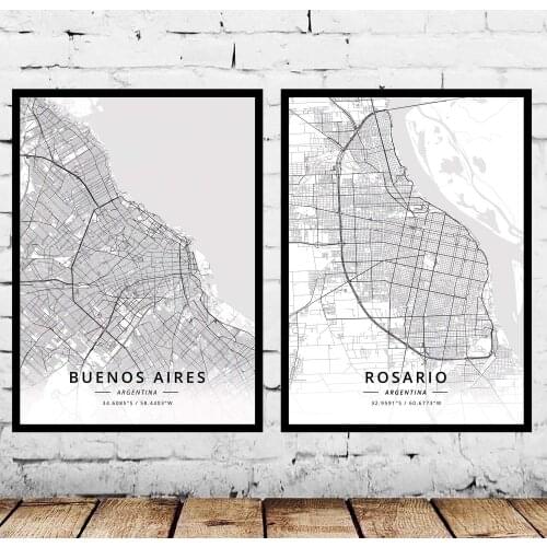 Rosario Buenos Aires Argentina Map Poster