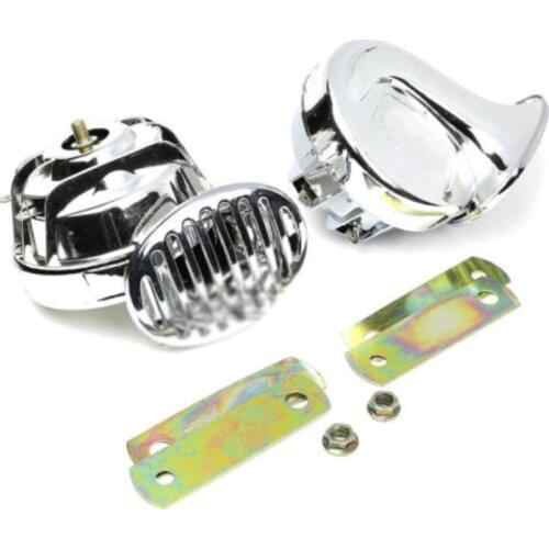Useful Chrome Dual-Tone 110dB 12V Electric Car/Truck/Pickup Snail Horn Siren