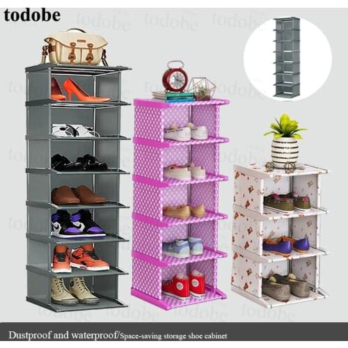 Simple Vertical Shoe Rack DIY Storage Shoe Cabinet Removable Shoe Shelf Home Dorm Space-saving Shoe Organizer Stand Holder