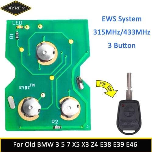 DIYKEY KYDZ Remote Control Board 3 Button 315MHz/433MHz for Old BMW 3 5 7 X5 X3 Z4 E38 E39 E46 with Battery