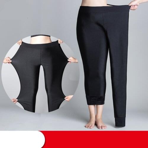 Plus Size Thick Velvet Big Sizes Large Slim Legging Pants Leggins Black Warm All-match Autumn Winter Women Leggings