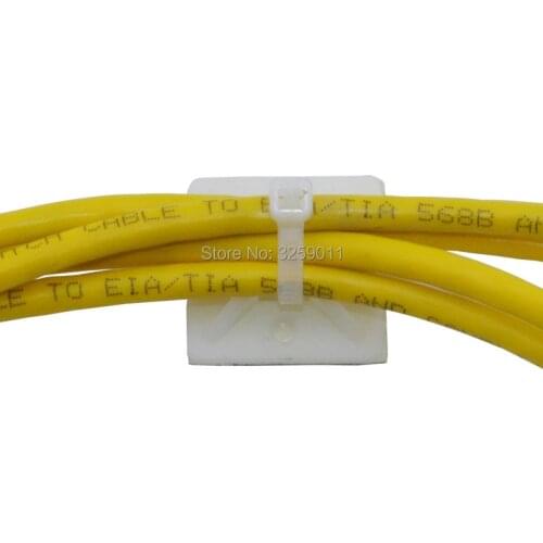 20PCS Self Adhesive Cable Tie Mounts 40 mm * 40 mm Screw Hole Anchor Point Provides Optimal Strength for Long-Term green stick