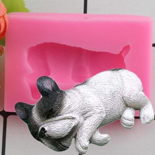 3D Sleeping Puppy Dog Silicone Mold Chocolate Gumpaste Moulds Handmade Candle Soap Resin Molds Polymer Clay Candy Mould