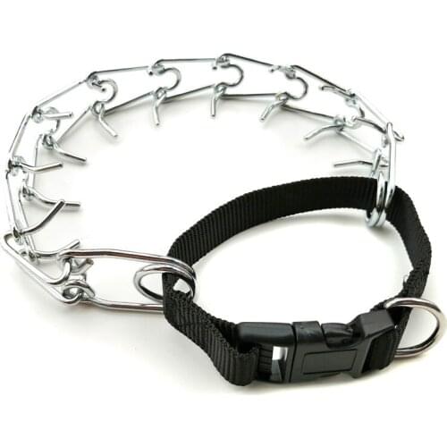 Dog Prong Collar Stimulus Training Metal Gear Pinch for Dogs with Quick Release Snap Buckle Adjustable Choke Chain