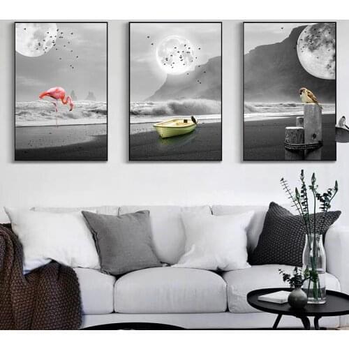 Modern Classic Seaside Landscape Posters and Prints Canvas Painting Wall Art Pictures for Nordic Living Room Home Decoration