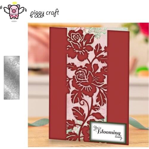Piggy Craft metal cutting dies cut die mold Rose flower background Scrapbook paper craft knife mould blade punch stencils dies