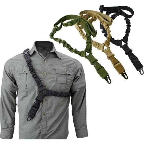 Tactical Single Point Rifle Sling Adjustable Bungee Hunting Shoulder Strap Length for Airsoft Gun Sling Hunting Accessories