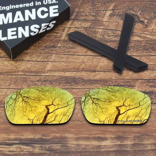 ToughAsNails Resist Seawater Corrosion Gold Mirrored Polarized Replacement Lenses and Black Ear Socks/Leg for Oakley Jawbone