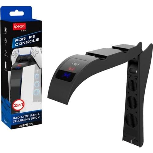 NEW 2 In 1 For PS5 Vertical Cooling Fan Dual Controller Charging Headphone Hanger 3 Fan Station Charger For PS5 Game Accessories
