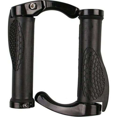 Bicycle Grip Handlebar End Caps Aluminium Alloy Lock Mountain Handle Bar Grip Bike Anti-Skid Rubber Bicycle Skid-Proof Grips