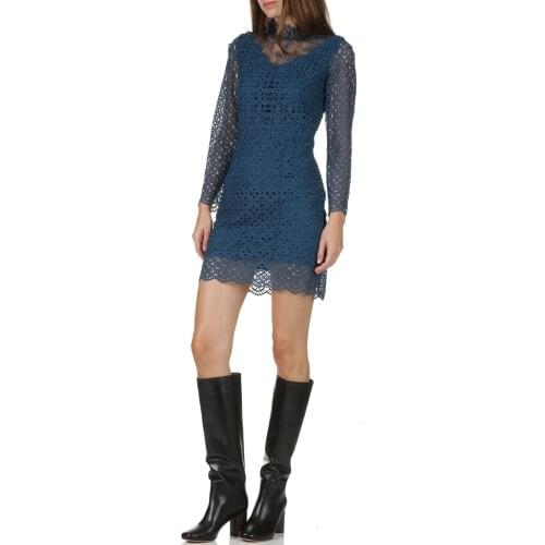 Patads French womens s s autumn winter lace patchwork hollow out dress bartsie r20321h
