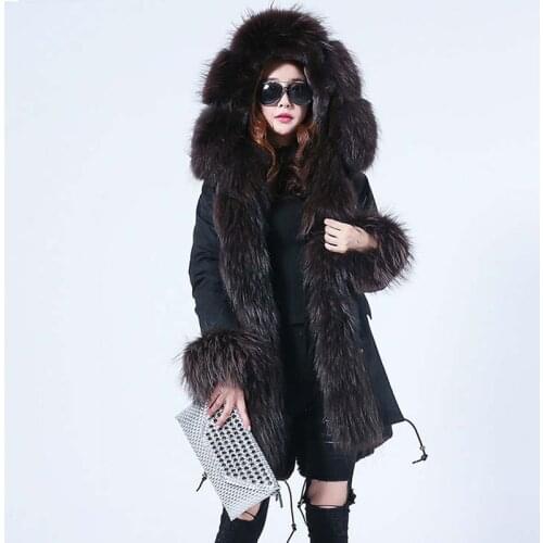 Winter new jacket fox fur collar fur mid-length parka coat loose casual detachable thick liner Nick coat