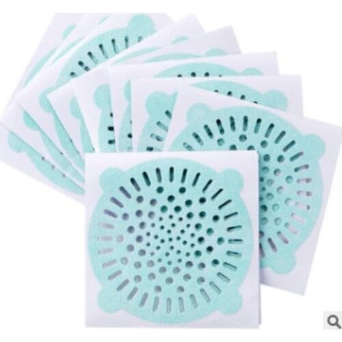 Disposable hair anti blocking floor drain pool filter screen toilet sewer hair filter sticker an item 10pcs