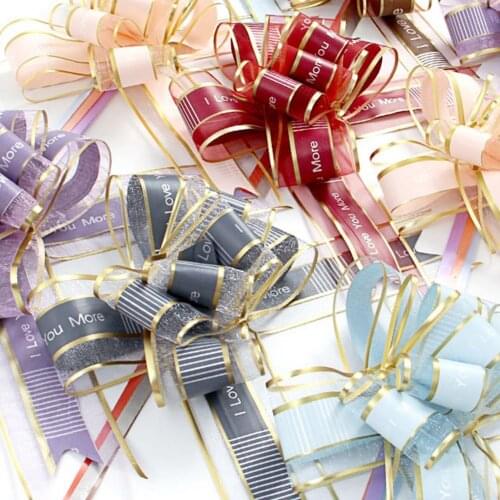 10Pcs Pullbows Attractive Wide Applications Cloth Wedding Car Gift Packing Pull Bow Ribbons for Birthday Decoration New Year