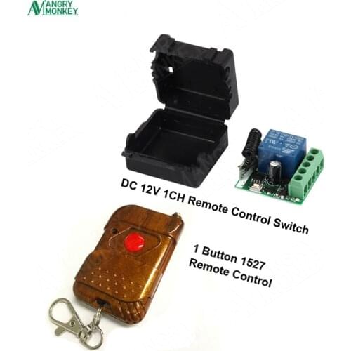 433Mhz Universal Wireless RF Remote Control Switch DC 12V 10A 1CH Relay Receiver Module and 433.92 Mhz 1 Key Remote Controls
